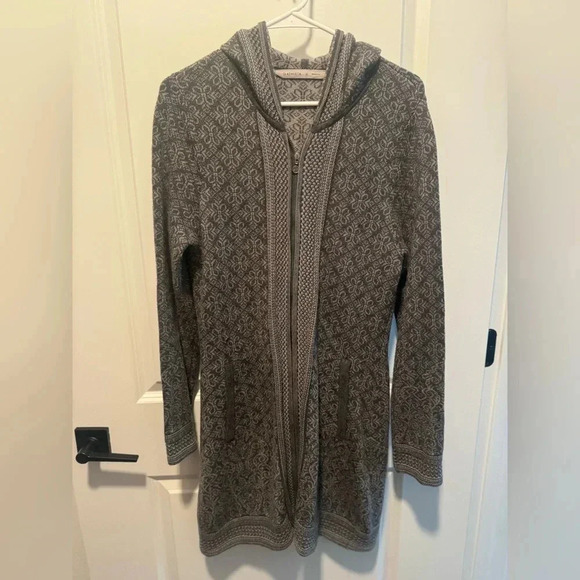 Athleta spooner summit fair isle Nordic hoodie zipper sweater jacket - Picture 2 of 9